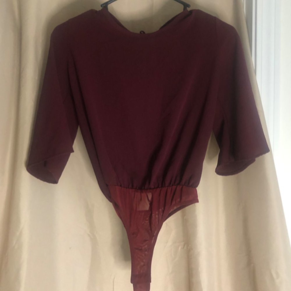 Burgundy One-piece Blouse